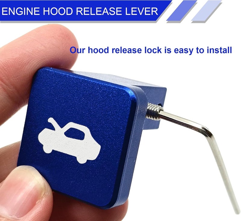 NOTISH Hood Latch, Hood Release Handle, Aluminum Alloy Repair Kit, Heavy Duty Billet Aluminum, Hood Latch Release Cable Repair Kit, Kit for Civic 1996-2011 CR-V 1997-2006 Element 2003-2011 (Blue) - Image 5